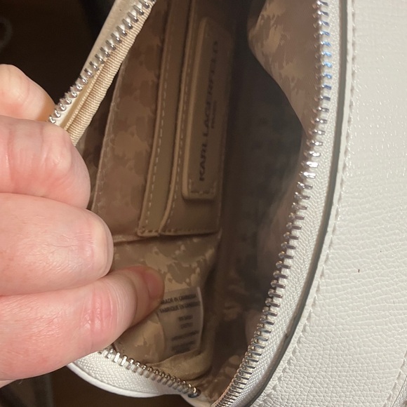 Karl Lagerfeld Paris White Camera Bag with Cat Graphic & Guitar Strap - Picture 7 of 9